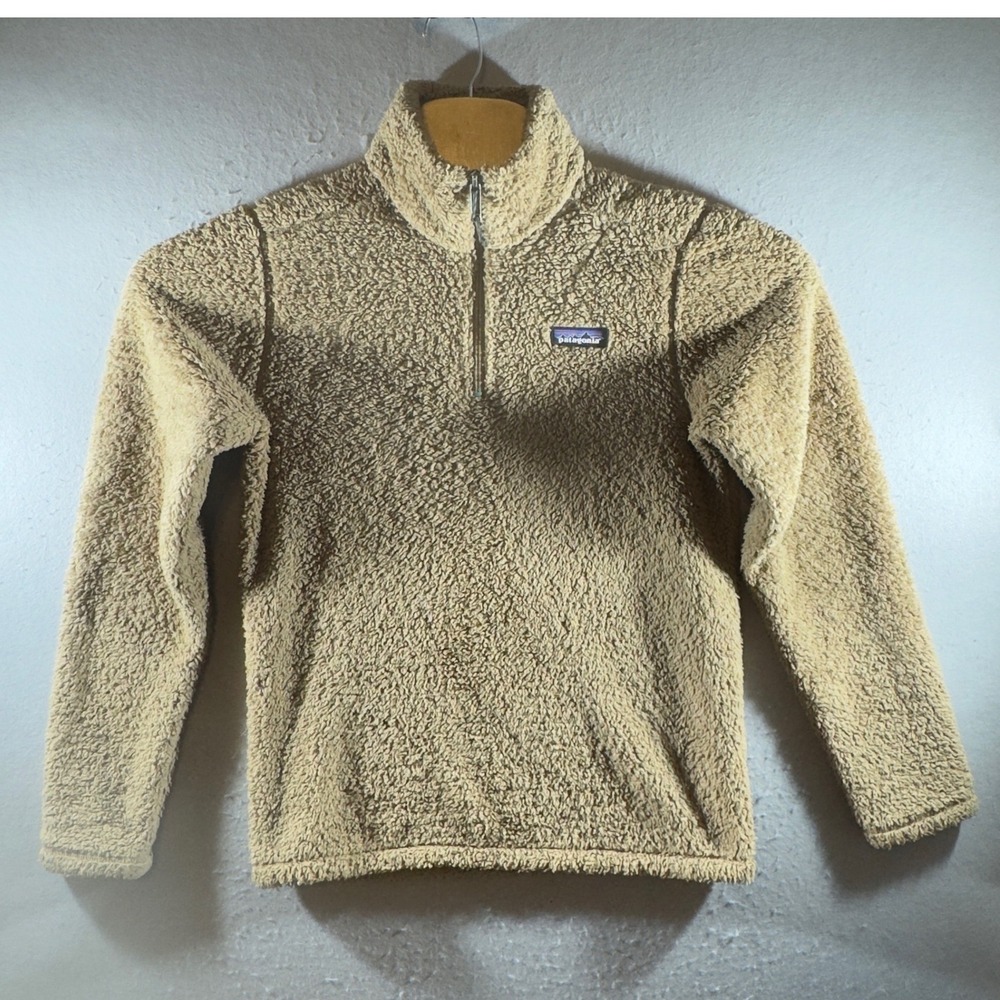 3015 | Patagonia Los Gatos 1/4 Zip Sherpa Fleece Pullover Khaki Womens XS 25890